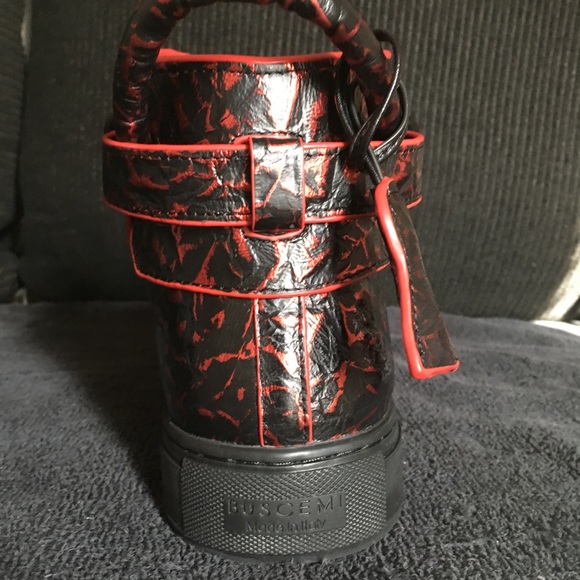 Men's Red Black Buscemi Designer Shoes Size 12